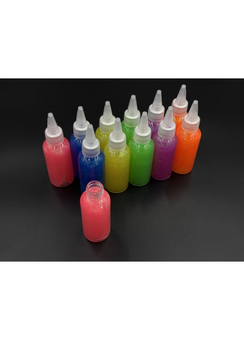 Клей для творчества с блестками баночки 120 мл 6 цветов 12 баночек. HM furnitura (365248611)