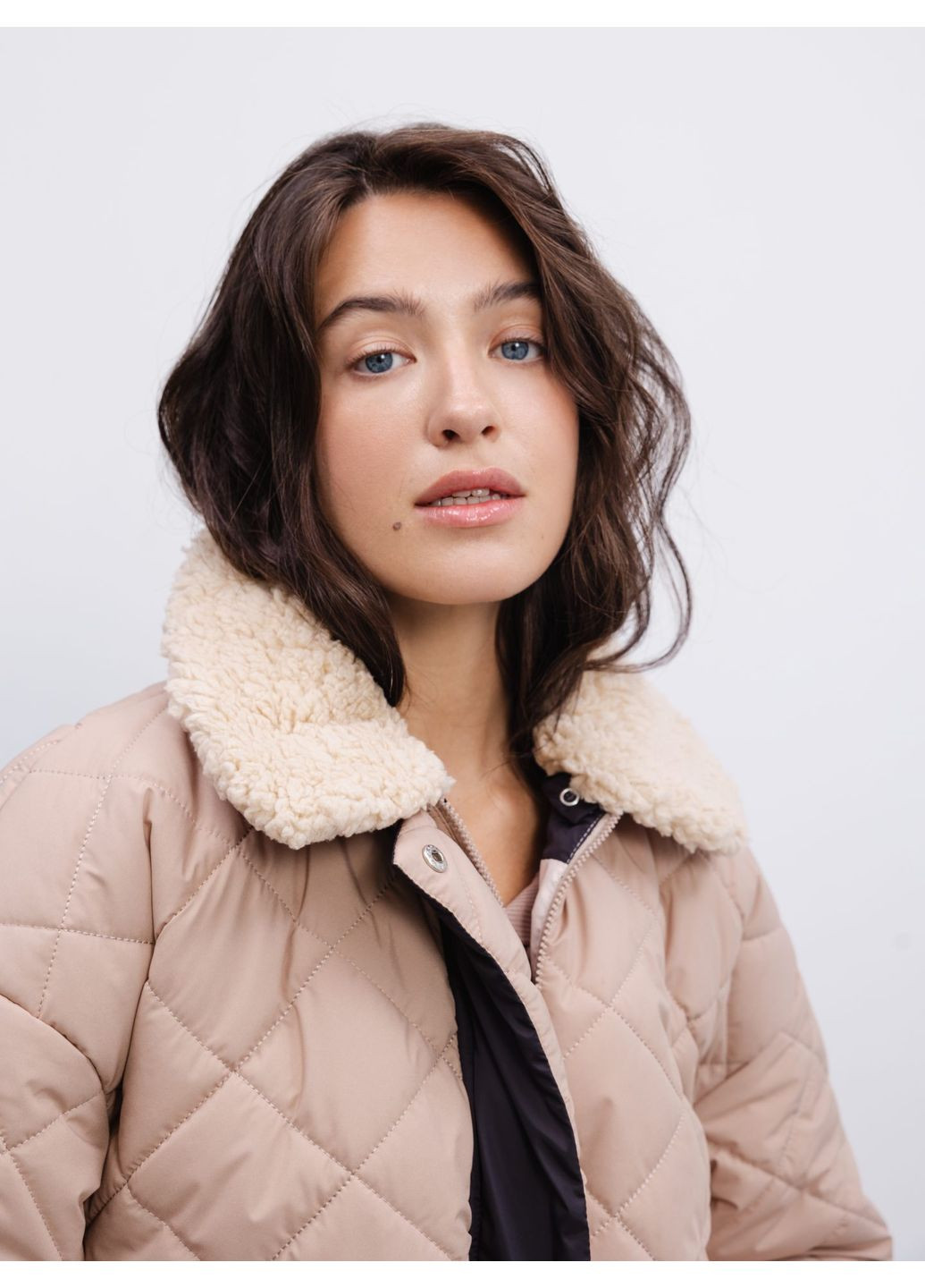 Комбинированная демисезонная куртка 0800192401al беж-баклажан Alvo