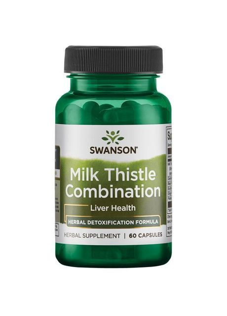 Комплекс расторопша, одуванчик, лопух, редька, имбирь, петрушка,, Milk Thistle Combination, 60 капсул Swanson (366733939)