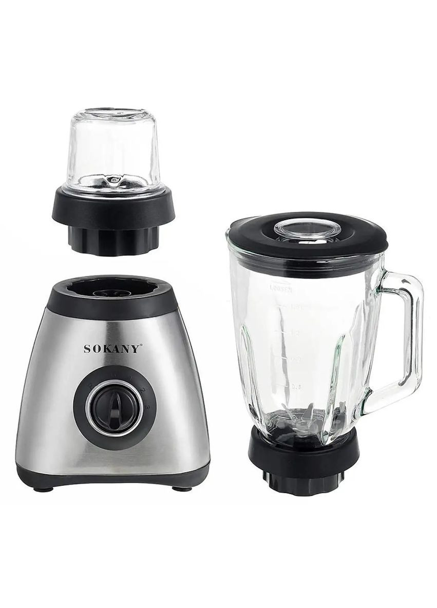Стационарный блендер с кофемолкой SK-146S с пластиковой чашей 1.5л для коктейлей 450Вт 3 режима Sokany (317532973)