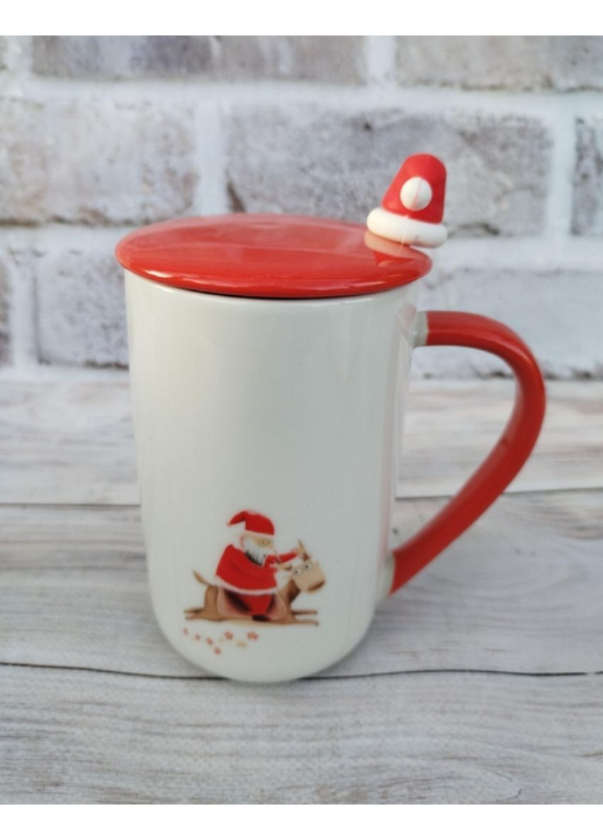 Кружка Рождественское утешение с крышкой и ложкой 430мл 8030-293-2 Olens (365291009)