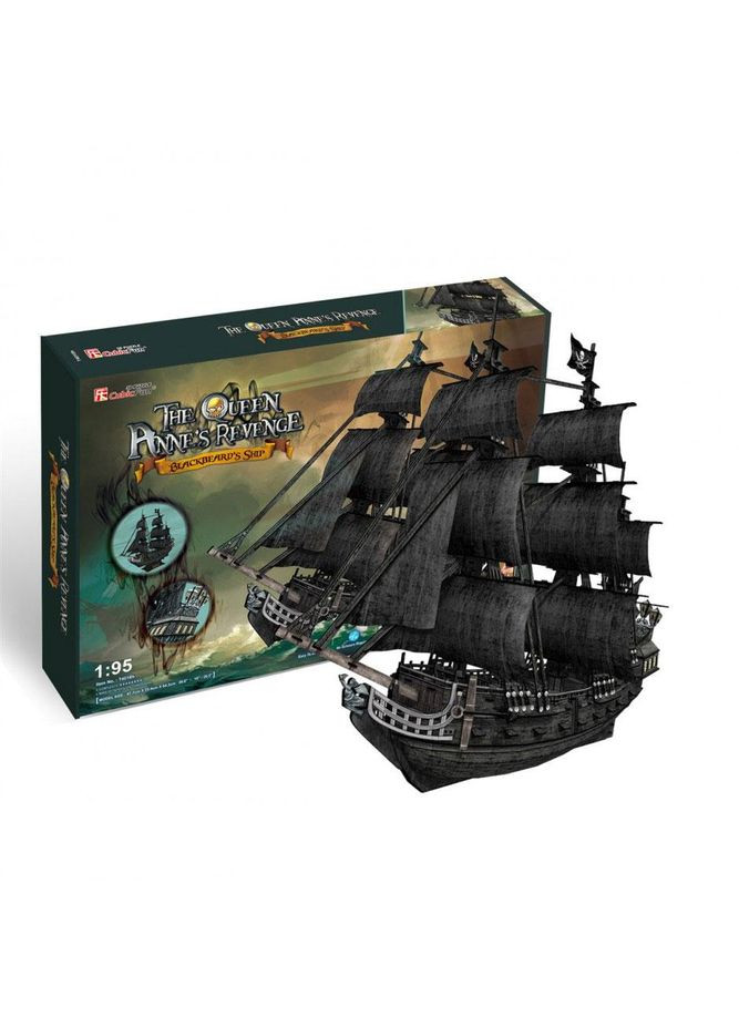 Об’ємна головоломка-конструктор "Корабель Помста Королеви Анни", серія Чорна Борода (T4018h) CubicFun (330748176)
