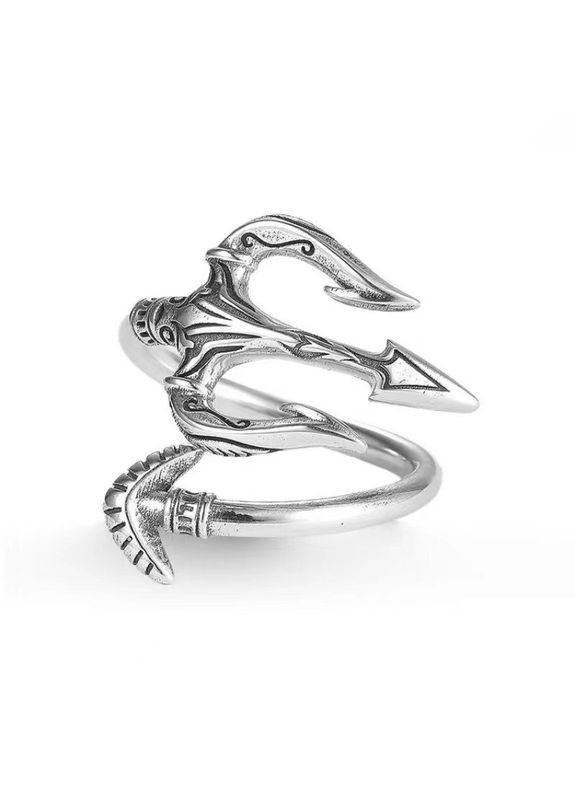 Мужское модное кольцо в виде древнего античного трезуба Посейдона размер регулируемый Fashion Jewelry (294611994)