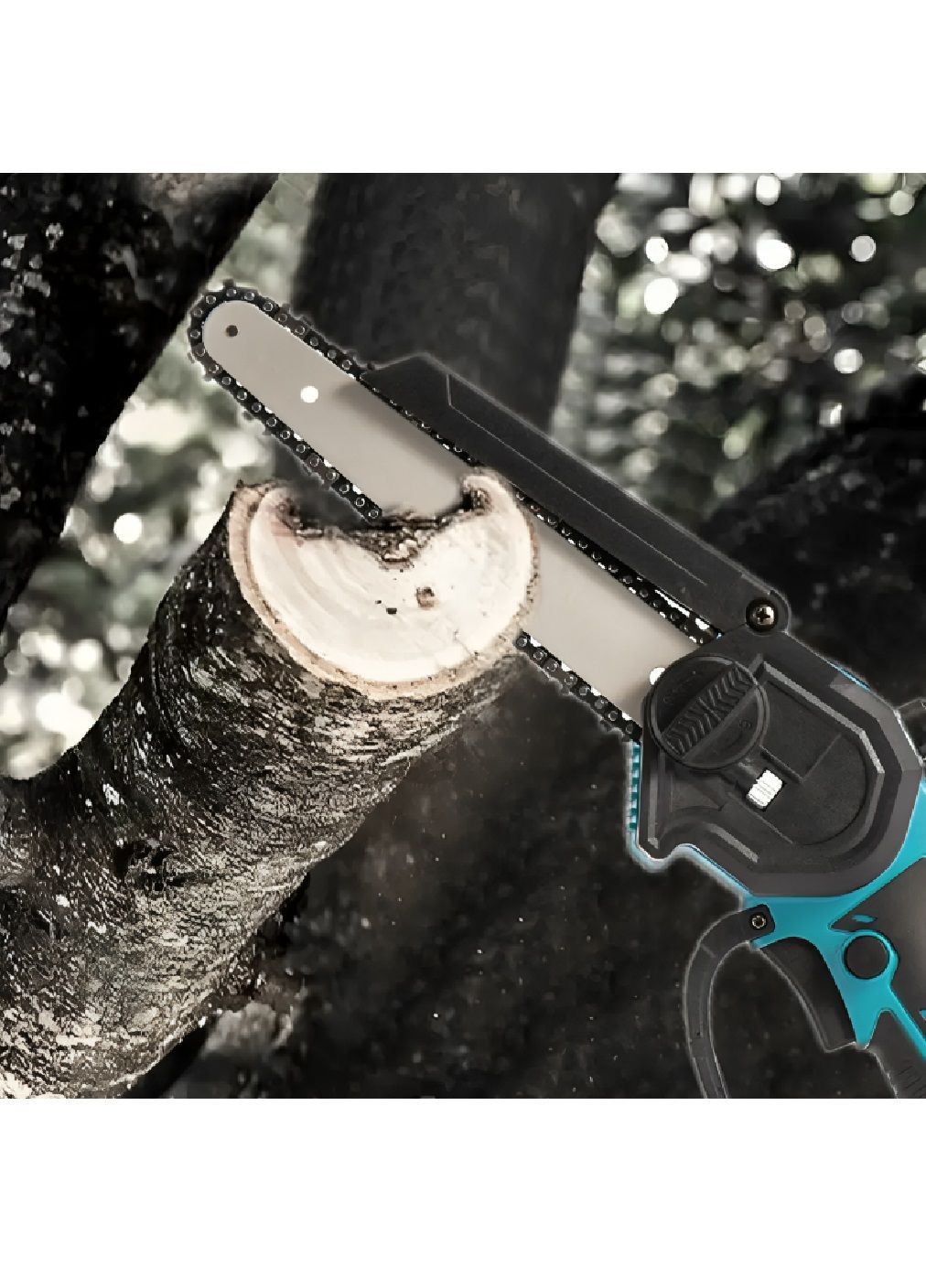 Беспроводная аккумуляторная цепная мини пила с 2 аккумуляторами дисплеем встроенным маслобаком в кейсе для сада (480345-Prob) Unbranded (333934777)