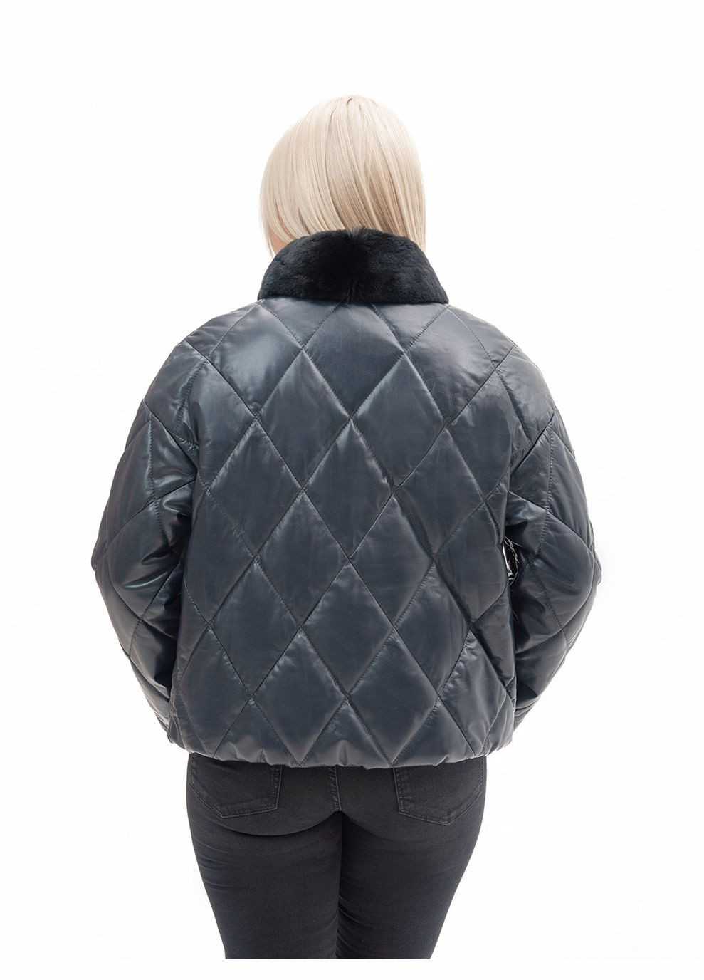 Темно-синий зимний Пуховик Fabio Monti