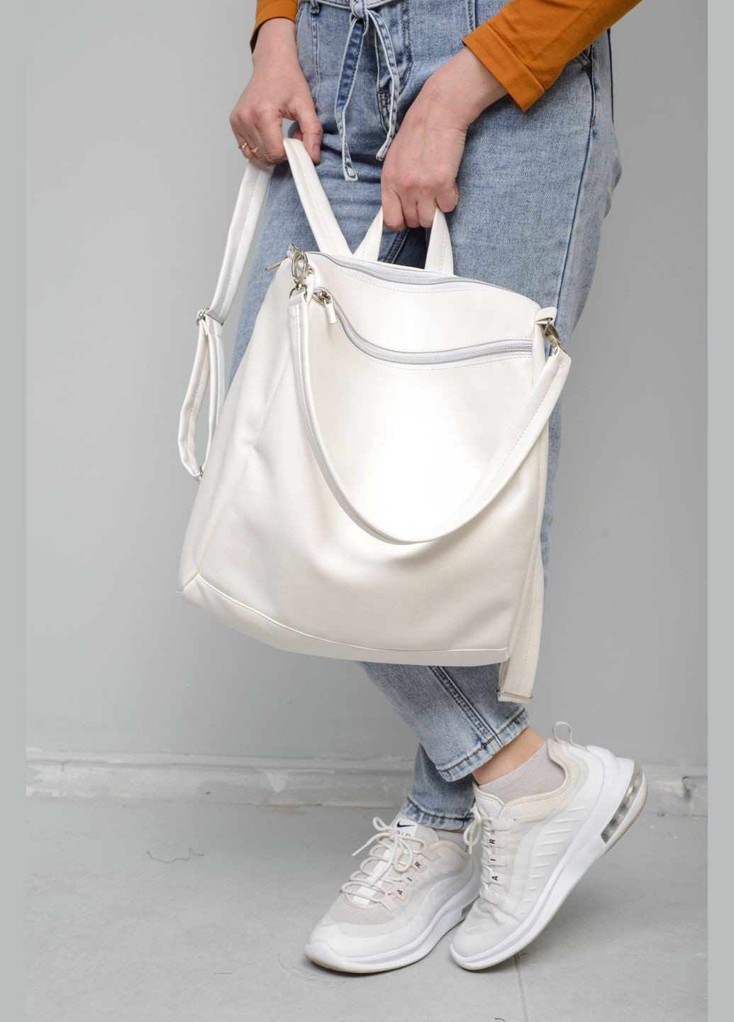 Жіночий рюкзак-сумка Trinity білий Sambag (325399306)