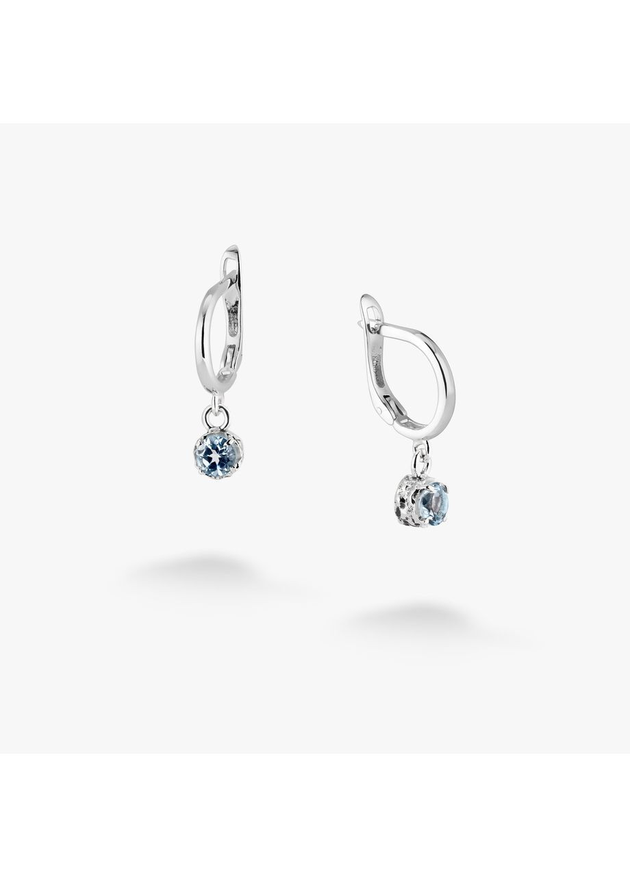 Серьги серебряные с подвесками Цефеида Голубой Топаз 925 Zirkon Skifska Etnika (364202769)