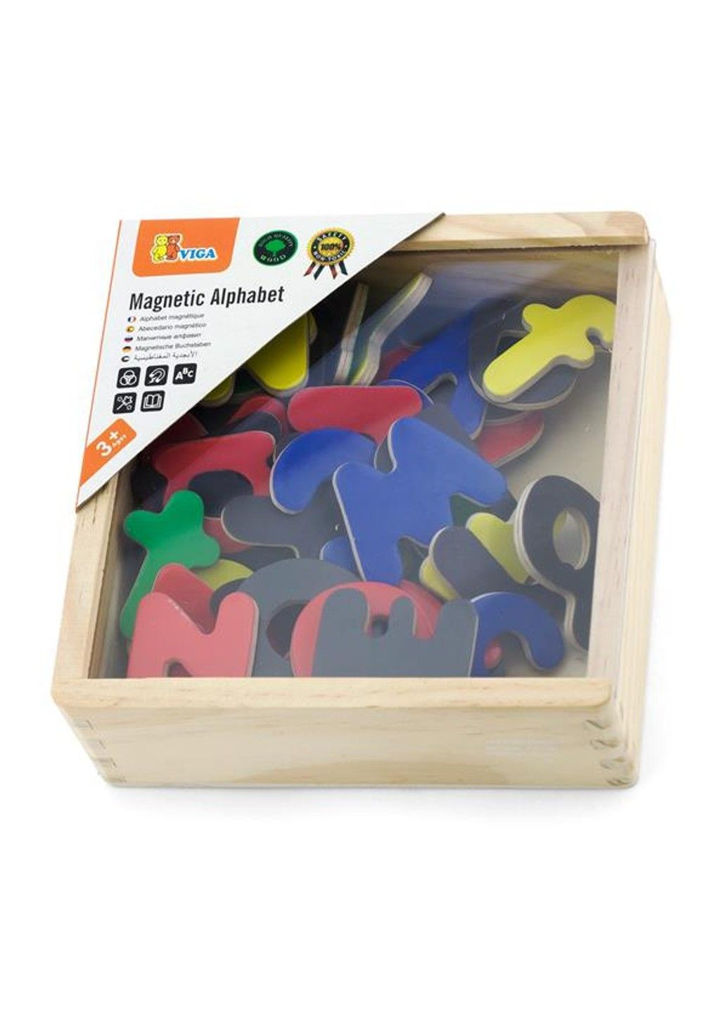 Набір магнітних букв Англійські великі та малі 52 шт. (50324) Viga Toys (331173775)