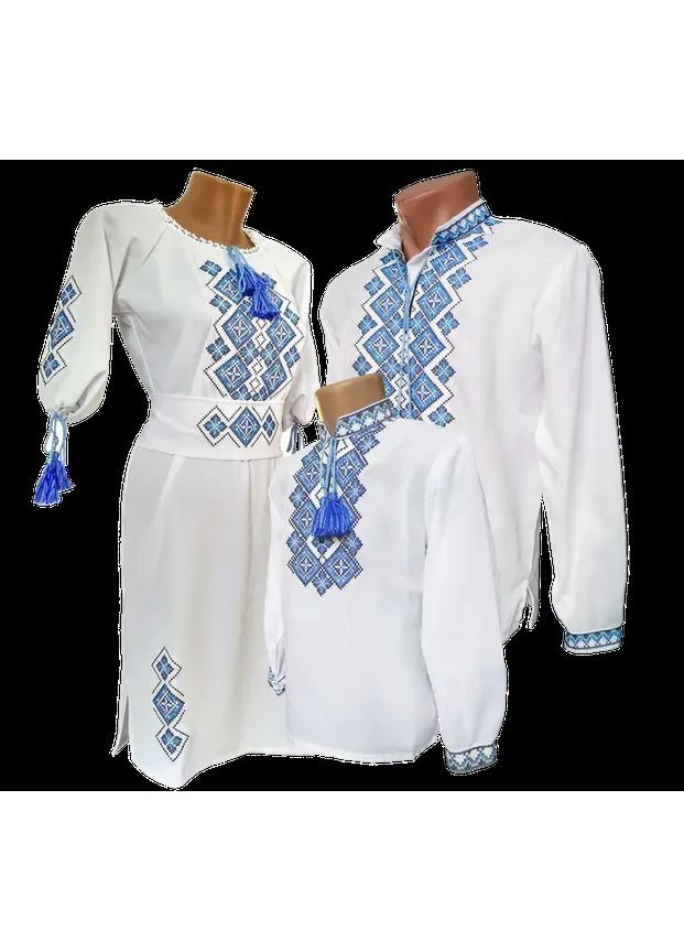 Біла підліткове плаття вишиванка для дівчинки біле family look 146 - 164 (366080090)