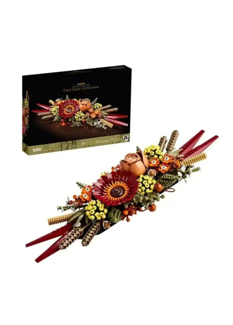 Конструктор Ікебана з квітів 812 деталей, 3D для дітей і дорослих, розвиваючий інтер’єрний набір No Brand (364191331)