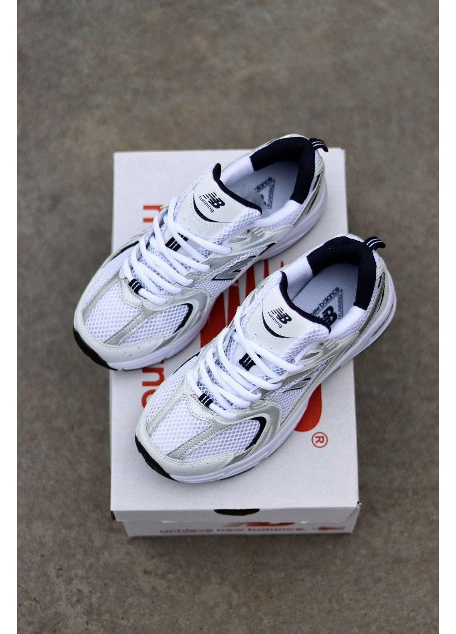 Белые демисезонные кроссовки мужские new balance 530 white silver navy blue нью беланс 530 No Brand