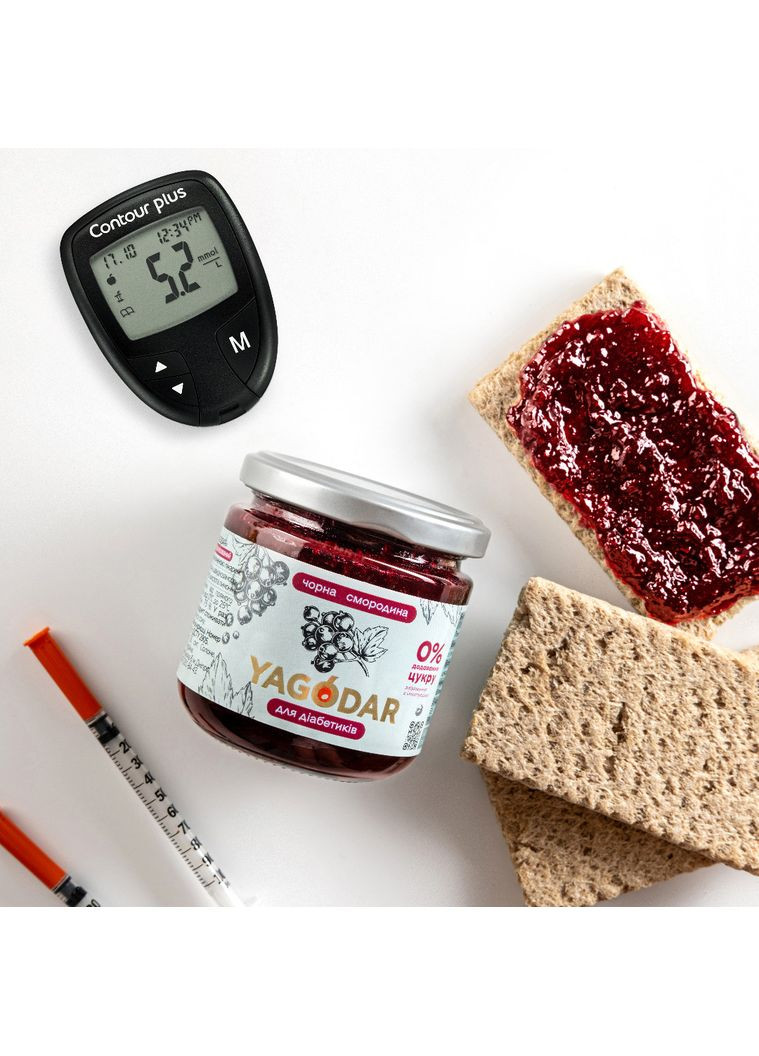 Джем для діабетиків на пектині Чорна смородина 210 г (2333380381) YAGODAR (361784889)