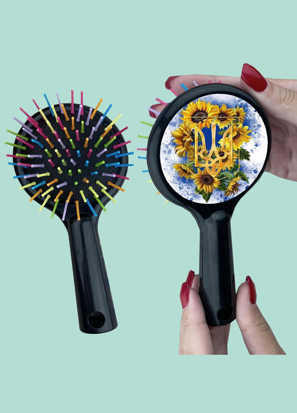 Расческа для волос с патриотическим рисунком #0007 Черный No Brand (315041172)