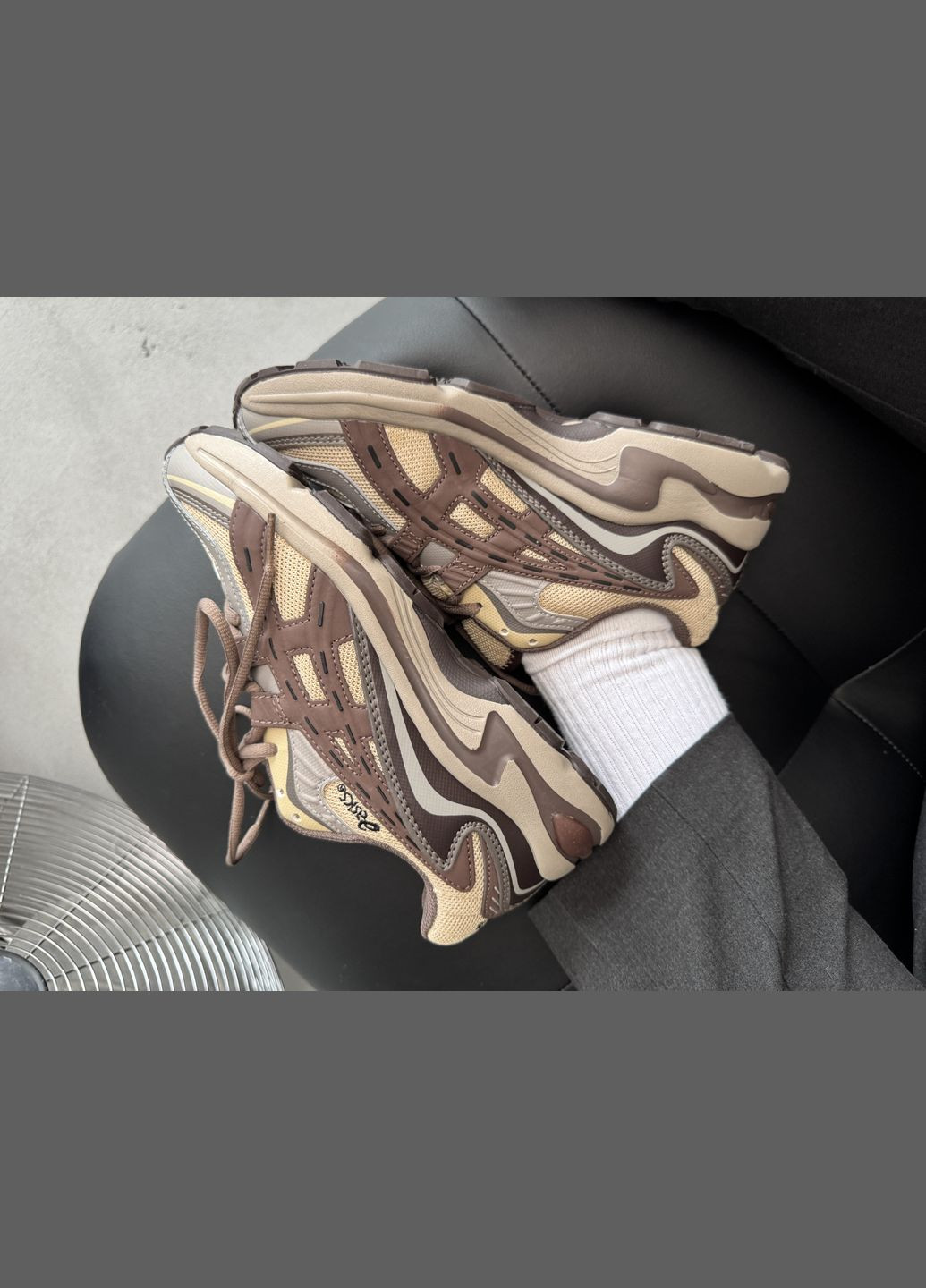 Бежевые демисезонные кроссовки мужские и женские asics gel-preleus beige brown | асикс гель-прелеус бежевые коричневые No Brand