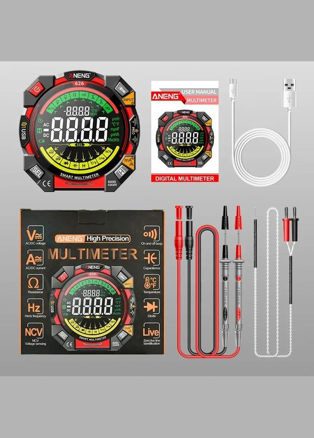 Портативний цифровий інтелектуальний мультиметр смарт тестер 626 Aneng (339671907)