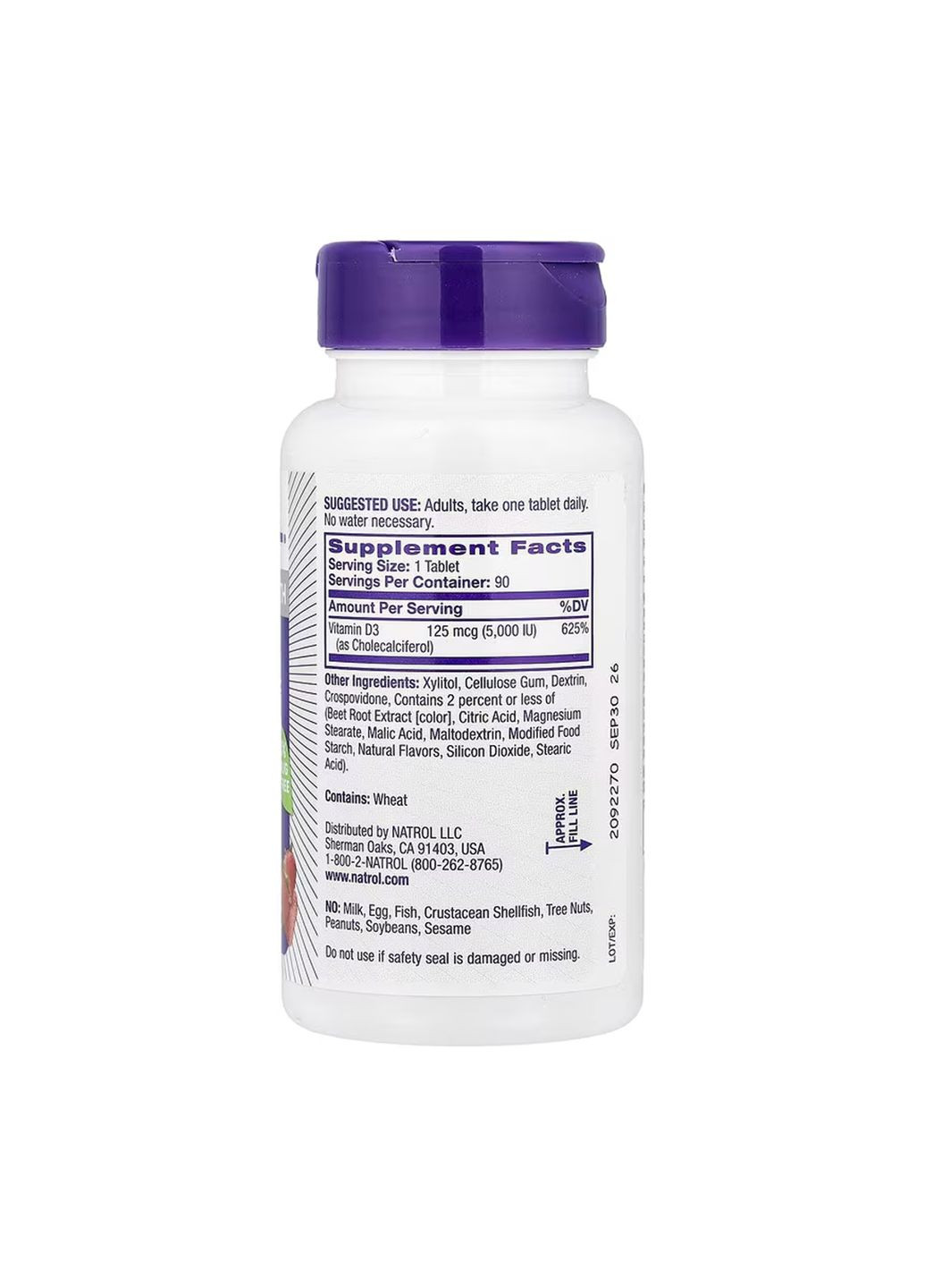 Vitamin D3 5000 IU 90 таблеты для укрепления иммунитета и здоровья костей добавка витамина D Natrol (368986571)