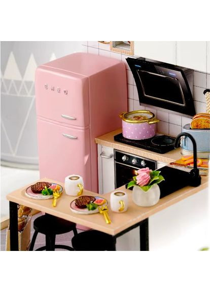 3D конструктор Румбокс зі світловими ефектами "Кухня" Room Box ляльковий будиночок своїми руками (RB036) BB (360867007)