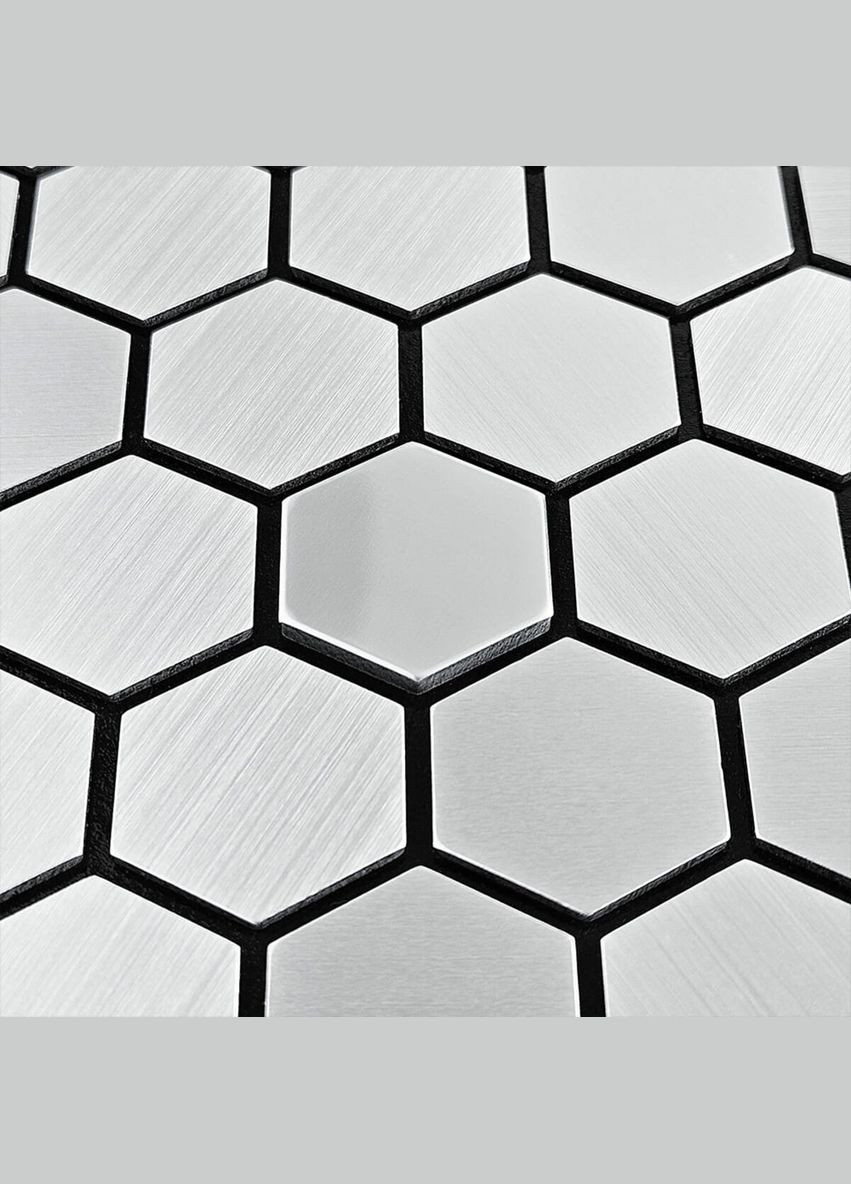 Самоклеюча алюмінієва плитка срібна мозаїка із дзеркальними вставками 300х300х3мм SW-00001928 No Brand (316051143)