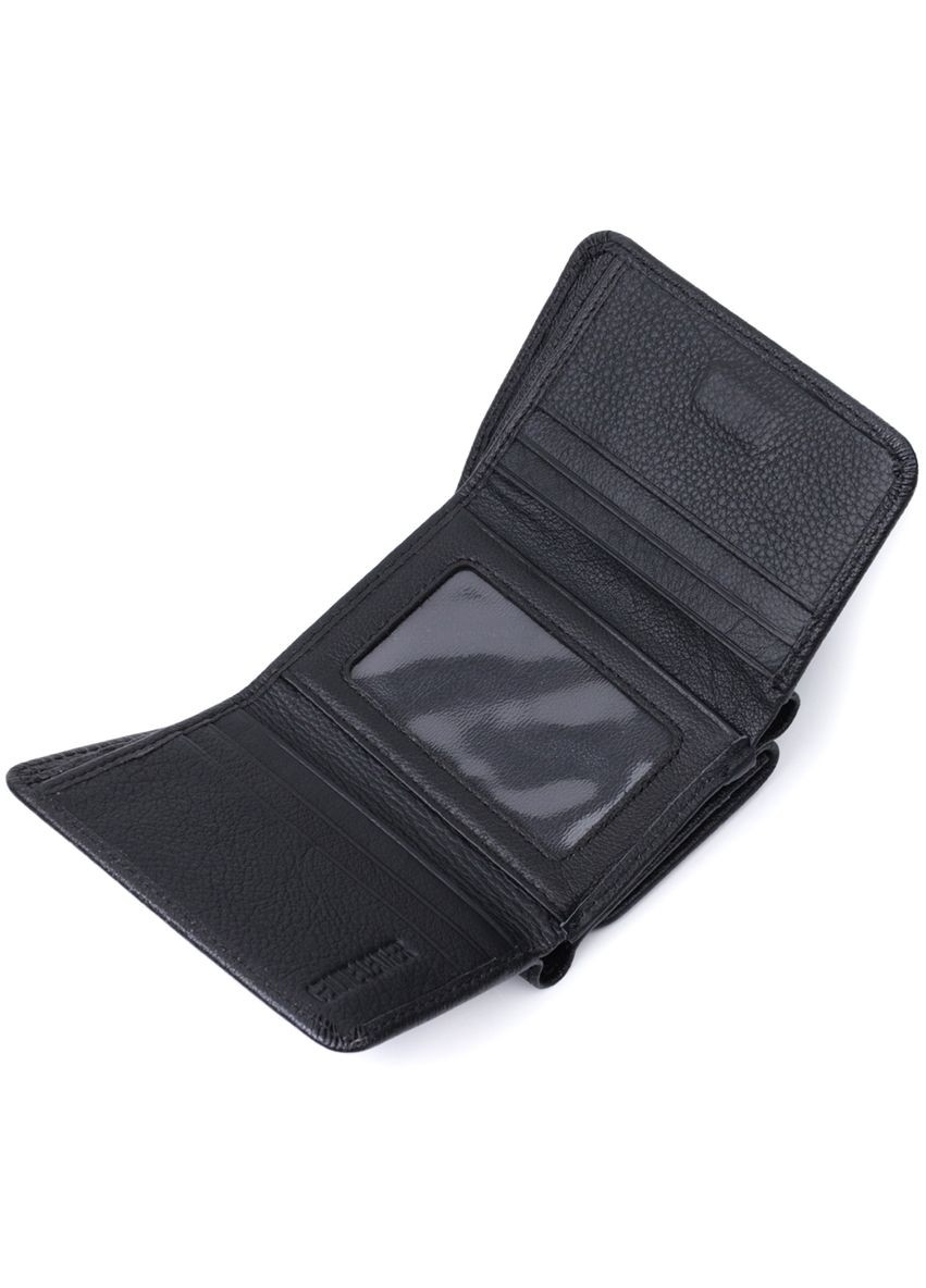 Жіночий гаманець із монетницею з натуральної шкіри 22728 Чорний st leather (306881724)