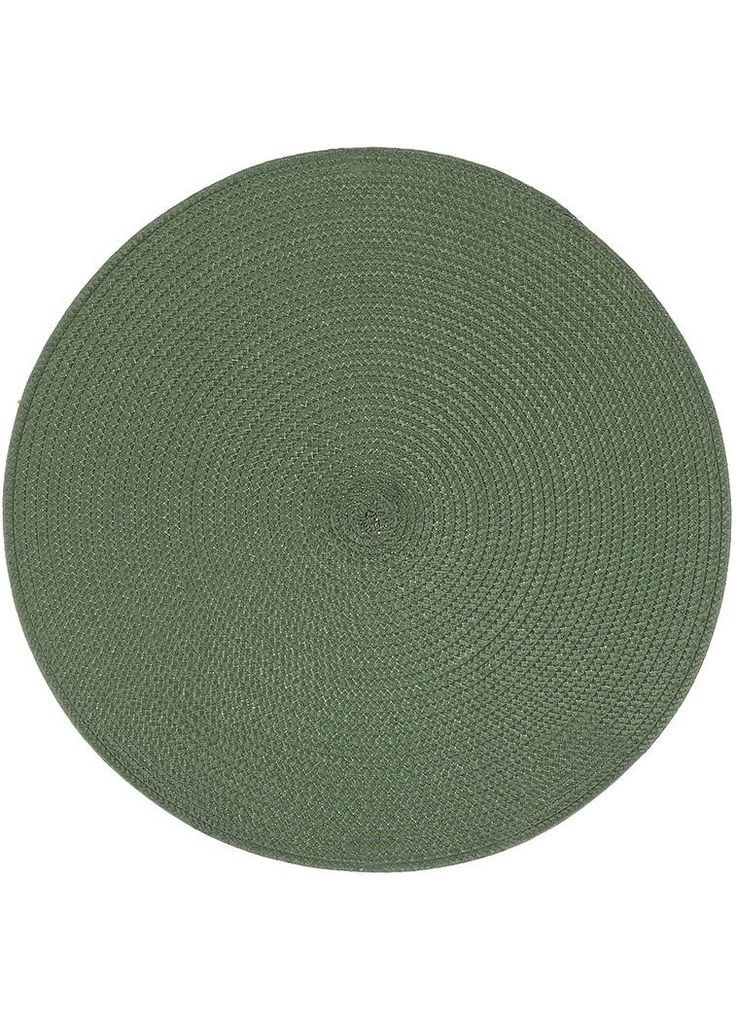 Набір 4 сервірувальних килимка Casual зелений хаккі Ø38см, плейсмат (подтарельники) BonaDi (372172493)