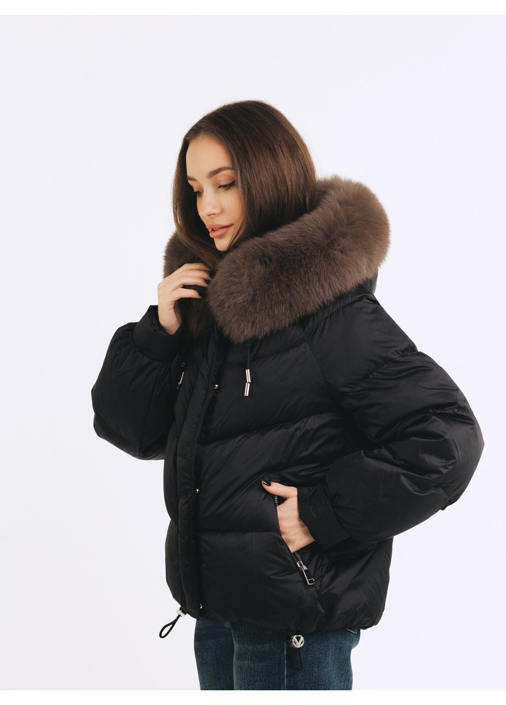 Чорна зимня куртка 21 - 04374 Vivilona