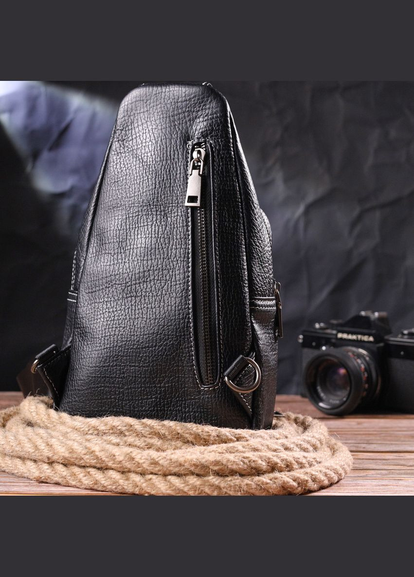 Чоловіча сумка через плече із натуральної шкіри з кишенями Vintage чорна (sku_21284) No Brand (328922079)