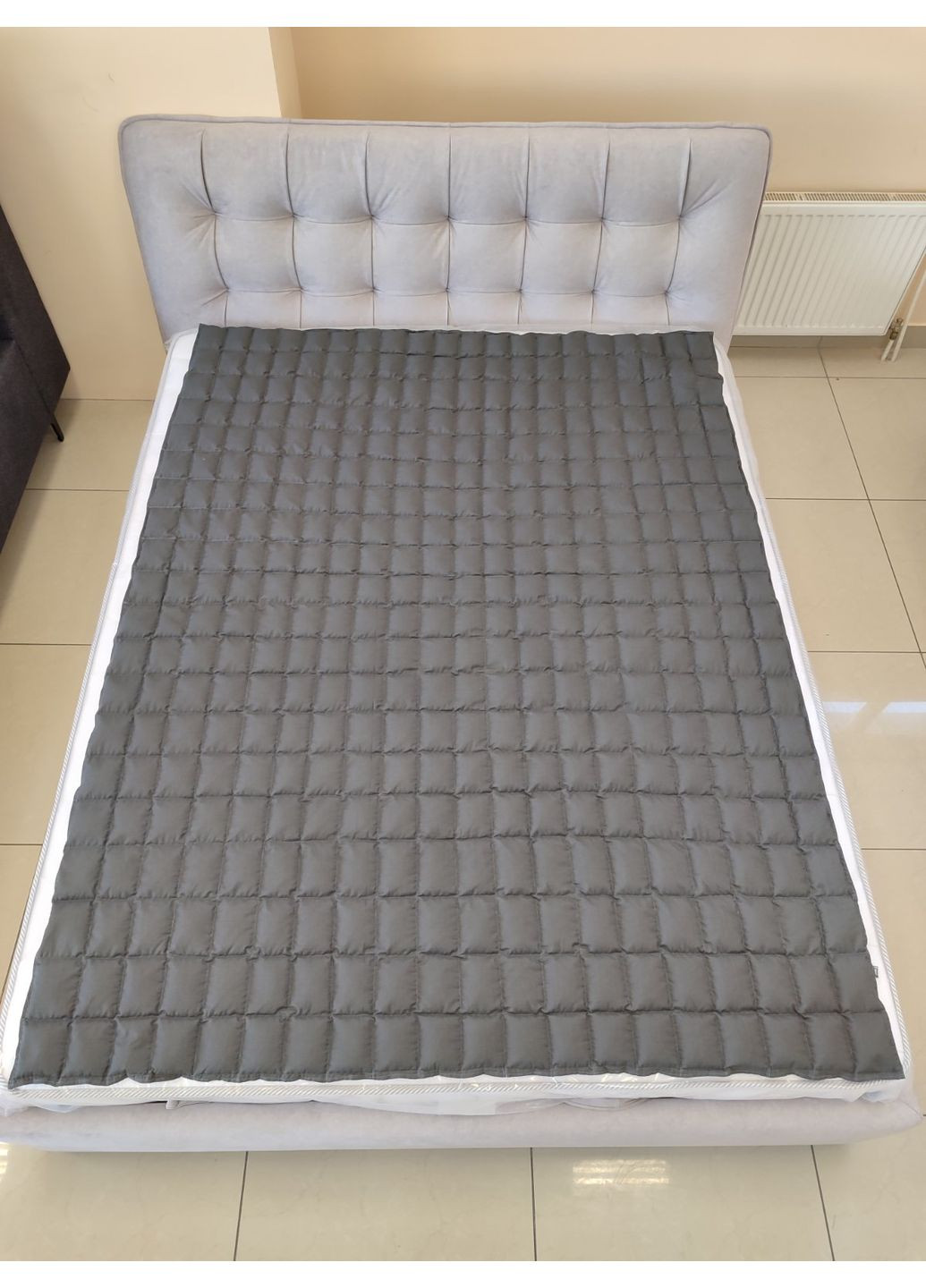 Ортопедичний матрац - наматрацник з біо наповнювачем, дихаючий з ефектом релакса. 180 на 200 см. Сірий Ekko Seat (353719032)