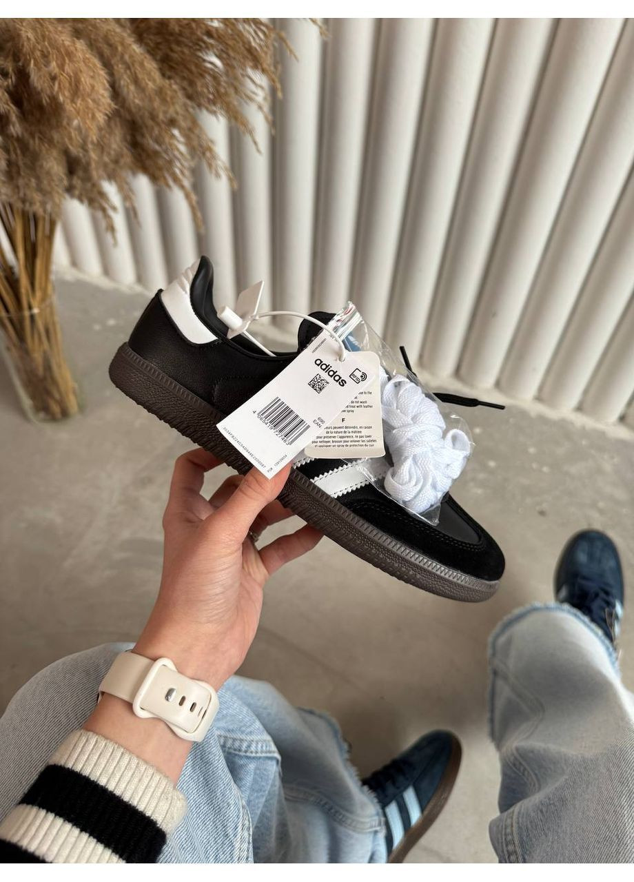 Черно-белые всесезонные кроссовки samba og black/white adidas