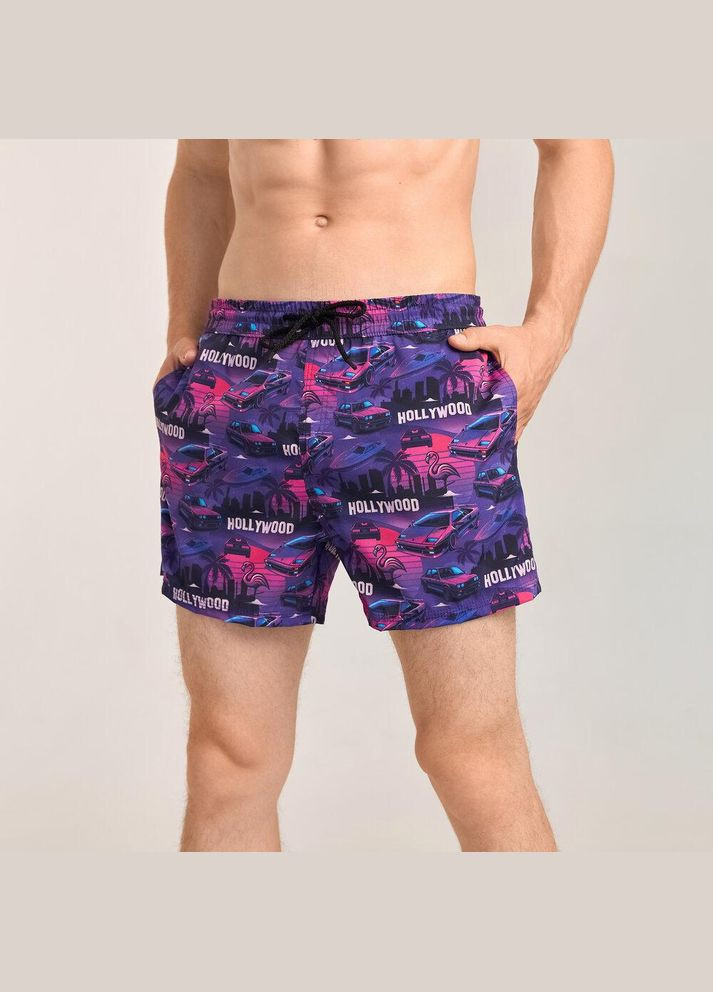 Чоловічі шорти для плавання фіолетові з принтом No Brand (346085277)