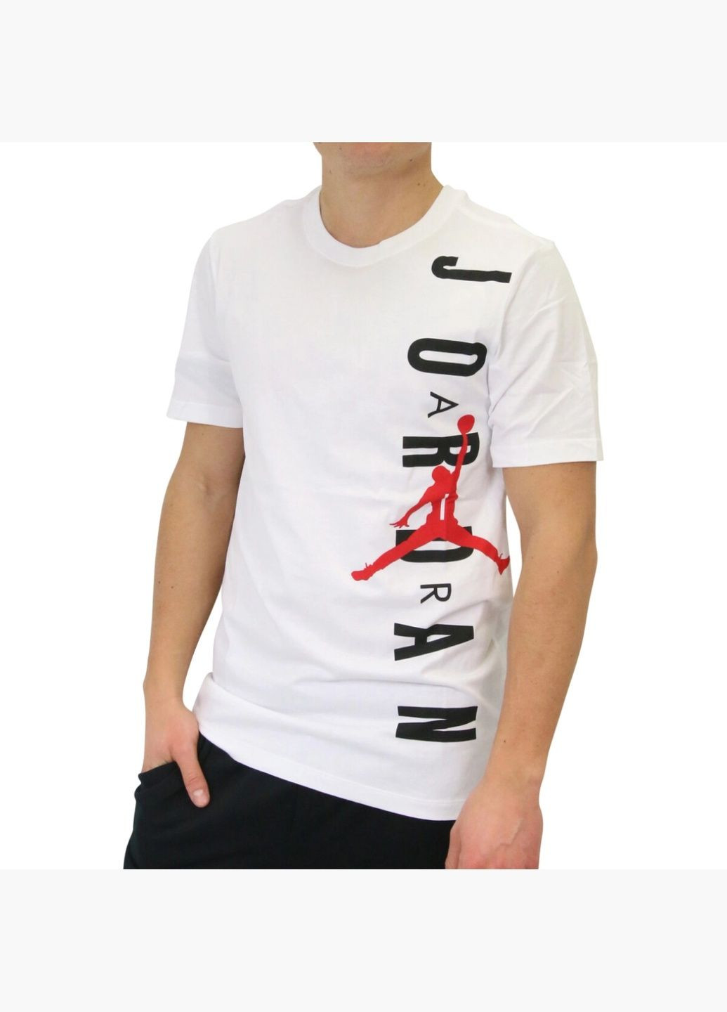 Белая мужская футболка hbr vertical tee white bv0086-100 Air Jordan
