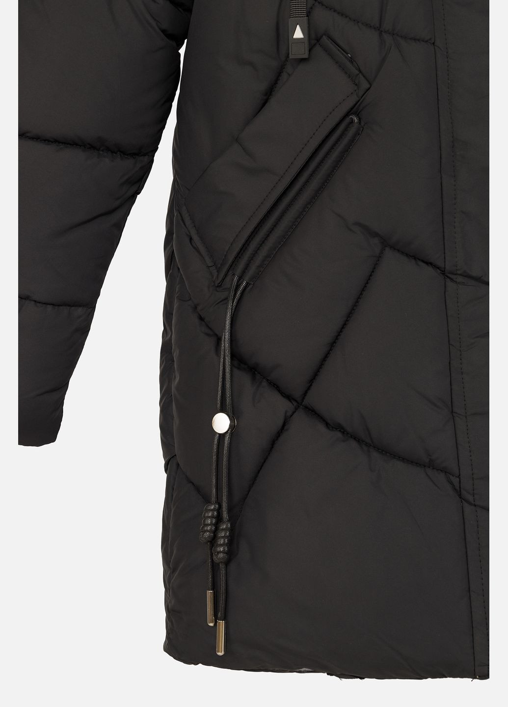 Черная зимняя куртка для девочки цвет черный цб-00254749 JINGYUAN