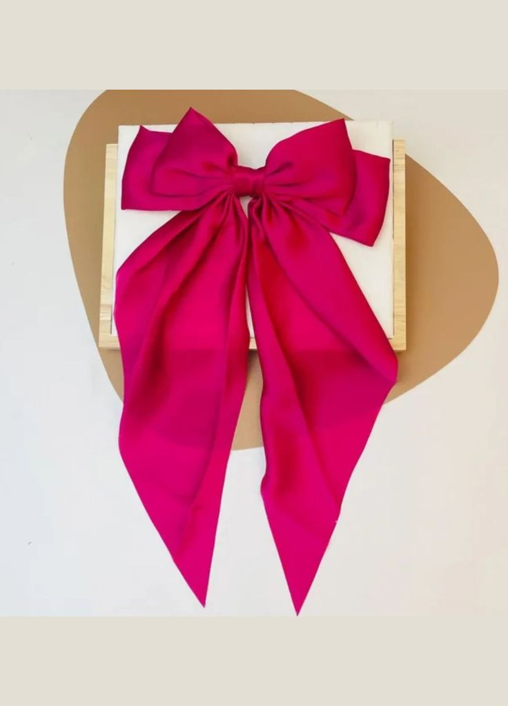 Шикарна жіноча шпилька автомат для волосся у вигляді об'ємного банта твіллі матеріал атлас No Brand (330618729)