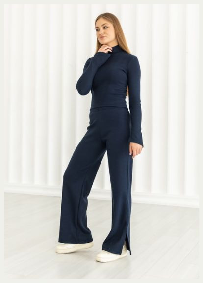 Костюм женский (кроп-топ с длинным рукавом+брюки палаццо) Габби (315865164)