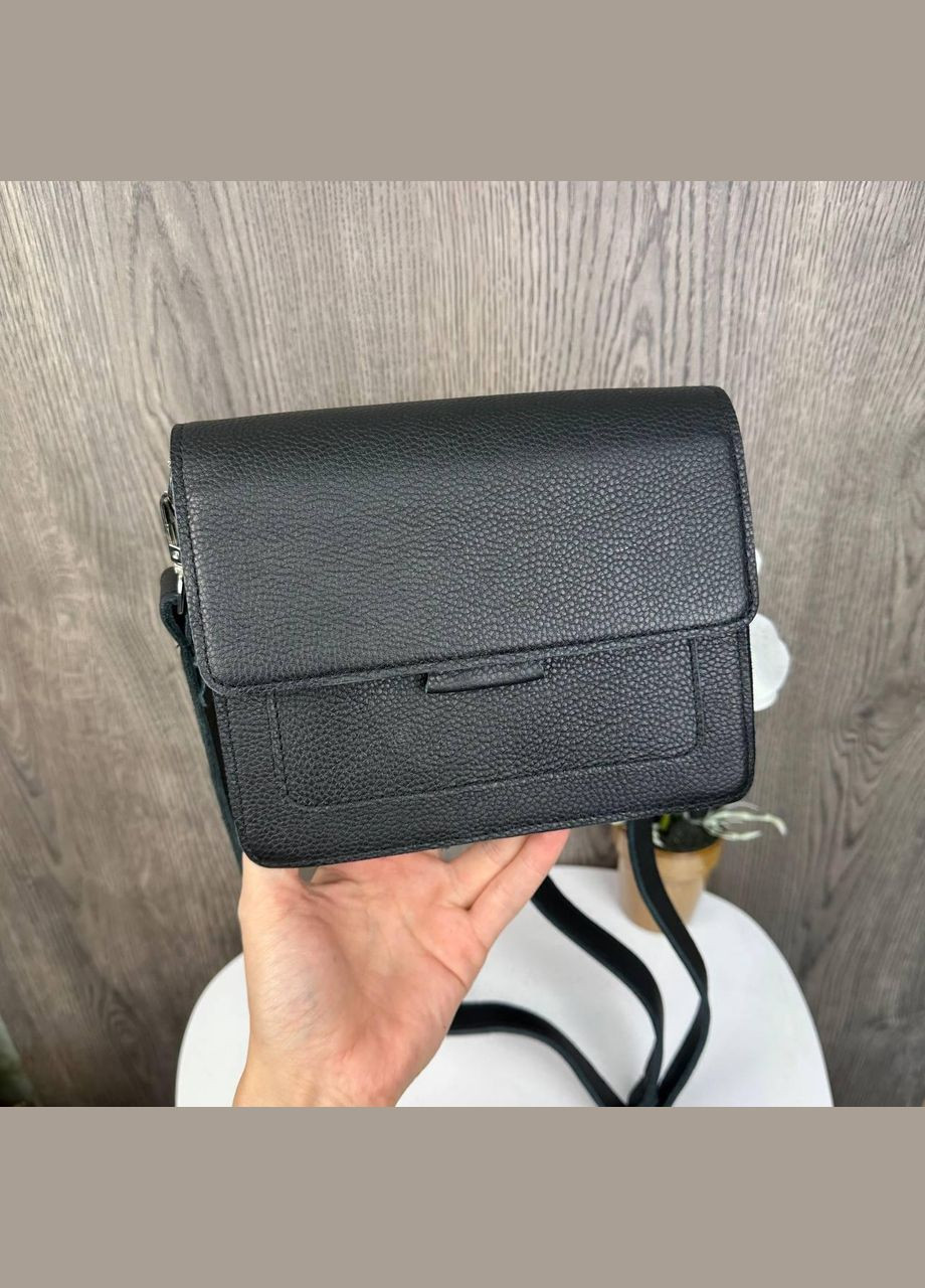 Шкіряна міні сумочка клатч на плече з тисненням чорна (sku_1695) No Brand (330576504)