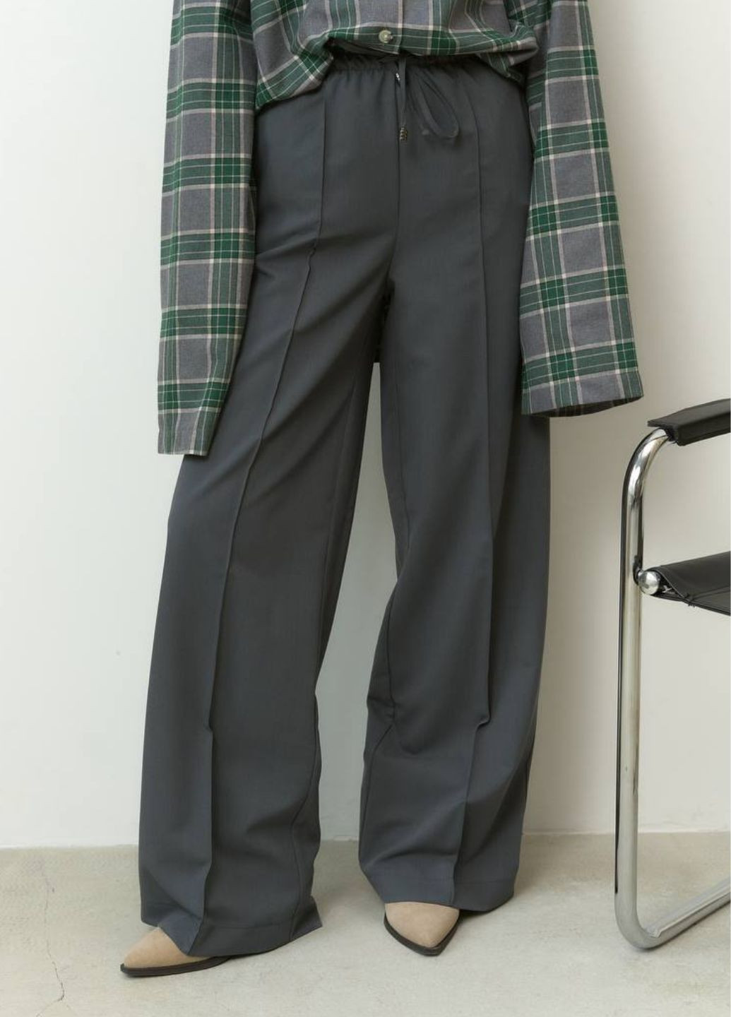 Изысканные повседневные штаны палаццо высокой посадки со стрелками Tik-Tak (363058300)