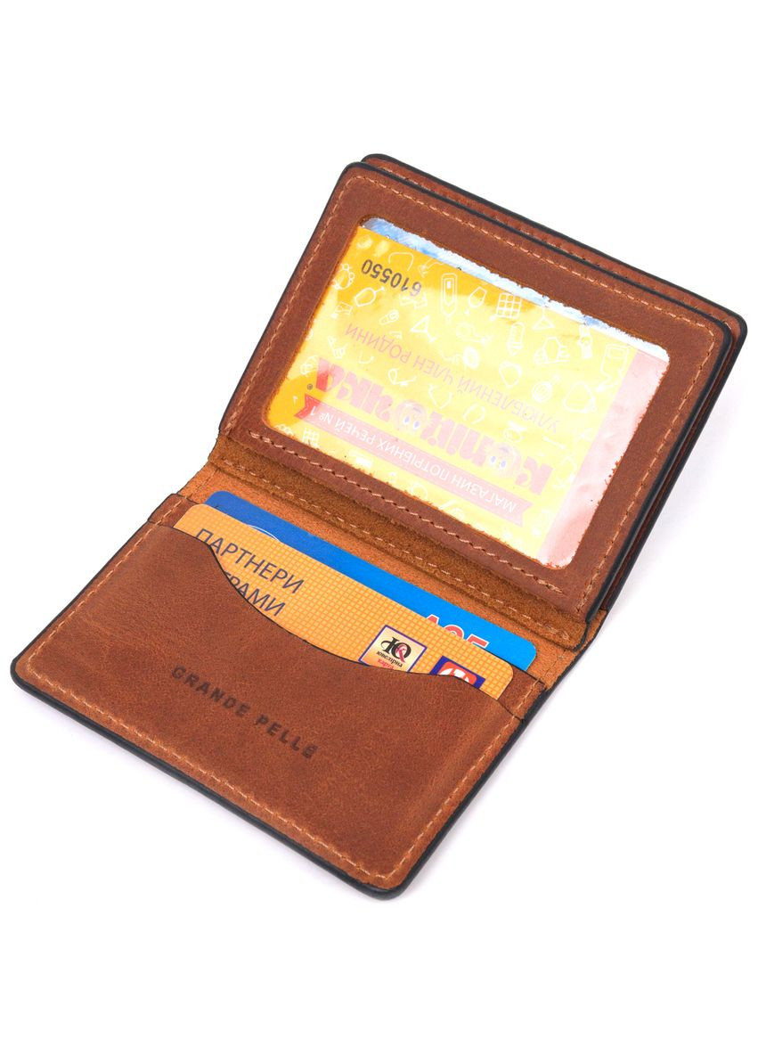 Чудова обкладинка на автодокументи у вінтажній шкірі Україна 16712 Світло-коричнева Grande Pelle (331908244)