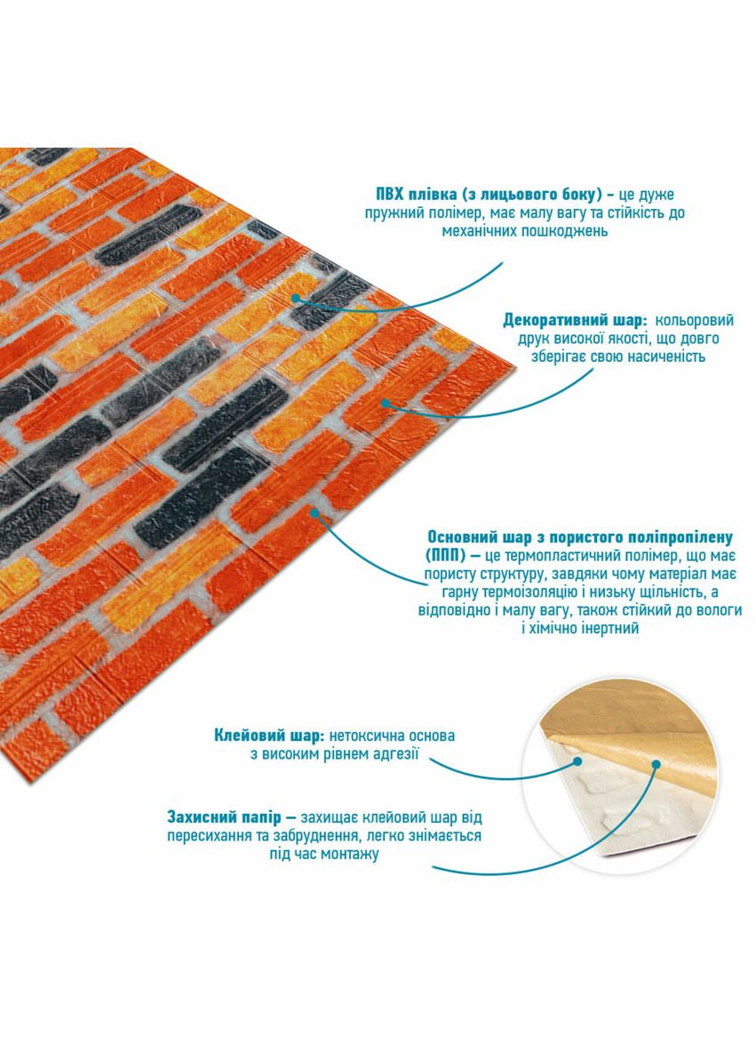 Самоклеющаяся 3D панель под бежево-коричневый кирпич екатеринослав 20000х700х3мм SW-00002570- Sticker Wall (341284843)