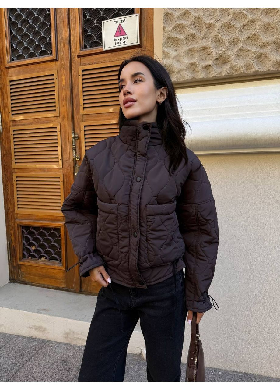 Темно-коричневая женская куртка демисезон Osoblyva