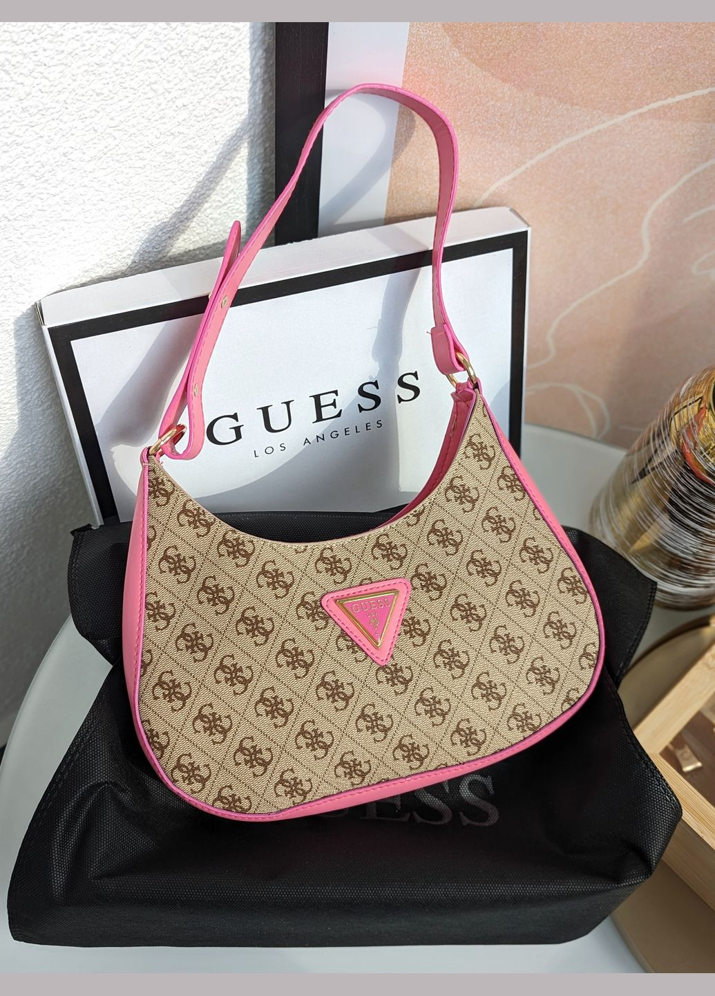 Гесс сумочка хобо містка (бежева фуксія колір) No Brand (322326471)