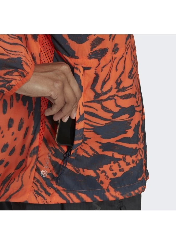 Помаранчева демісезонна куртка fast running jacket orange hl1995 adidas