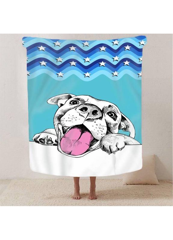 Плед Пес якісне покривало з 3D-малюнком розмір 80х100 Україна ТД (369658330)