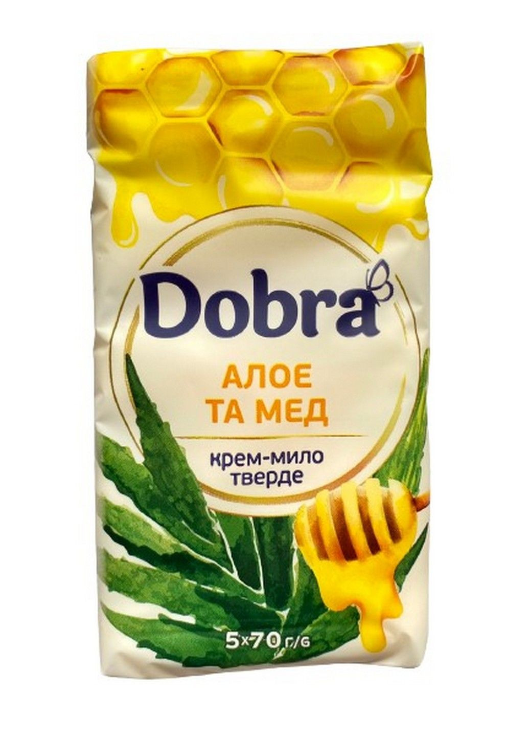 Крем-мыло твердое туалетное "Алоэ и мед" марка (К) 350 г Dobra (290272363)
