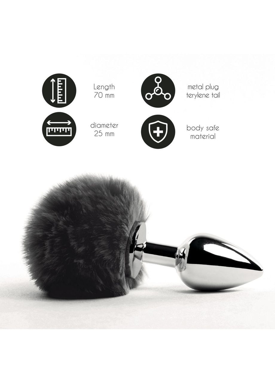 Анальная пробка Bunny Tails Butt Plug Black FeelzToys (371388688)