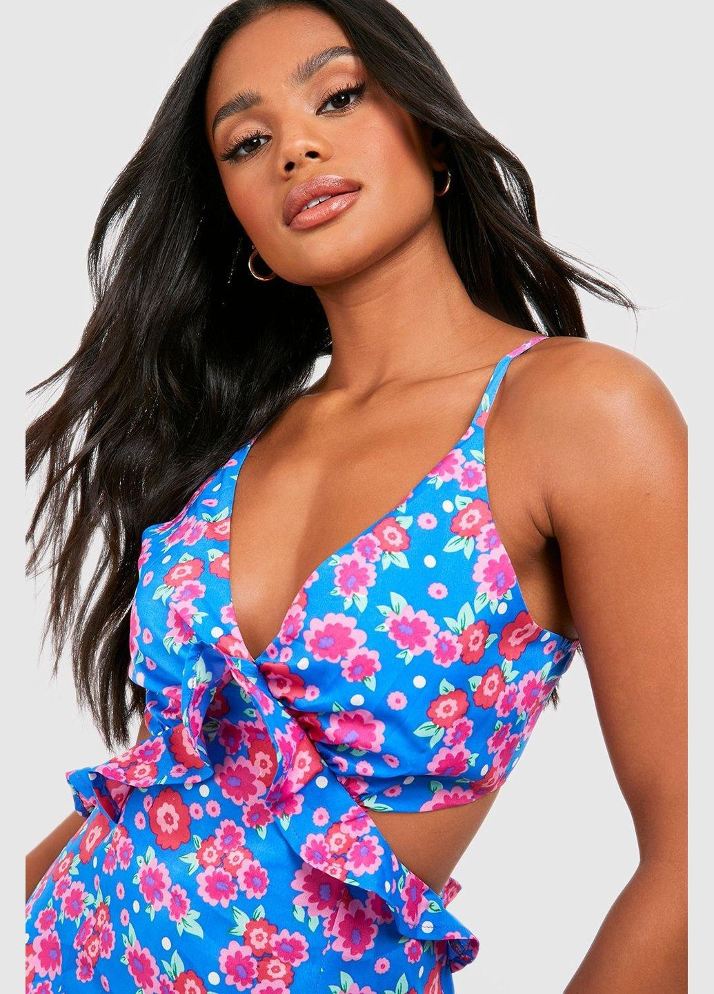 Синя повсякденний сукня Boohoo з квітковим принтом