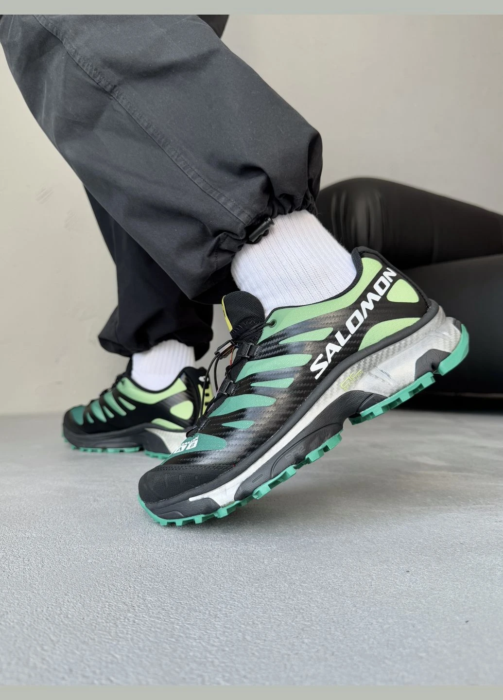 Зелені кросівки чоловічі salomon xt-4 og black green white lab | саломон хт-4 зелені демісезон No Brand