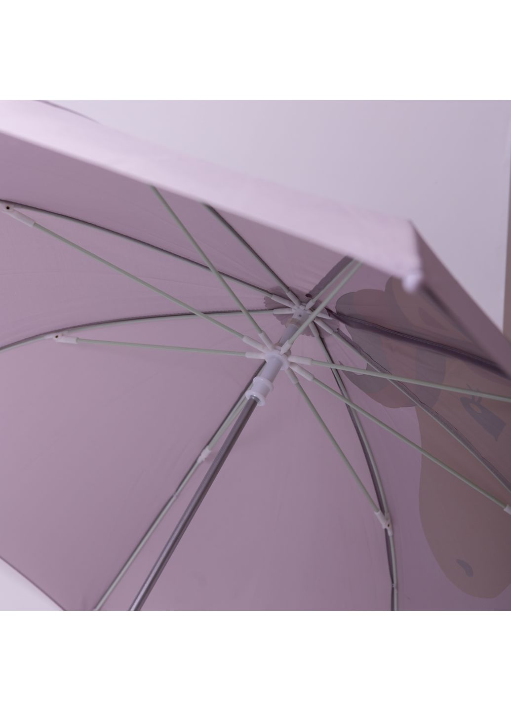 Комбинированный детский зонт-трость механический с 3d-ушками сложный 89 см, фиолетовый Yiwu (361930988)
