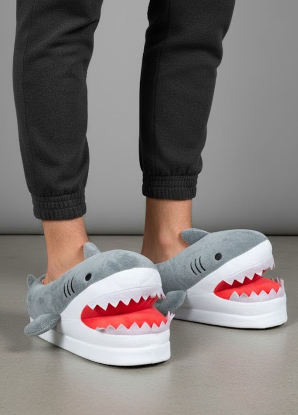 Чоловічі домашні капці Акула плюшеві з антиковзною підошвою My Kigu (367853048)