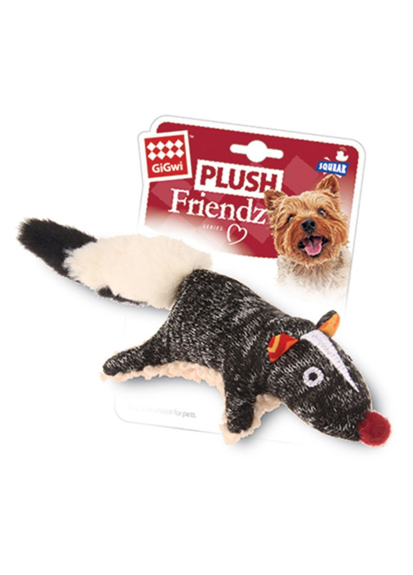 Іграшка для собак Скунс з пискавкою Plush 9 см Чорний (75386) GiGwi (279564448)