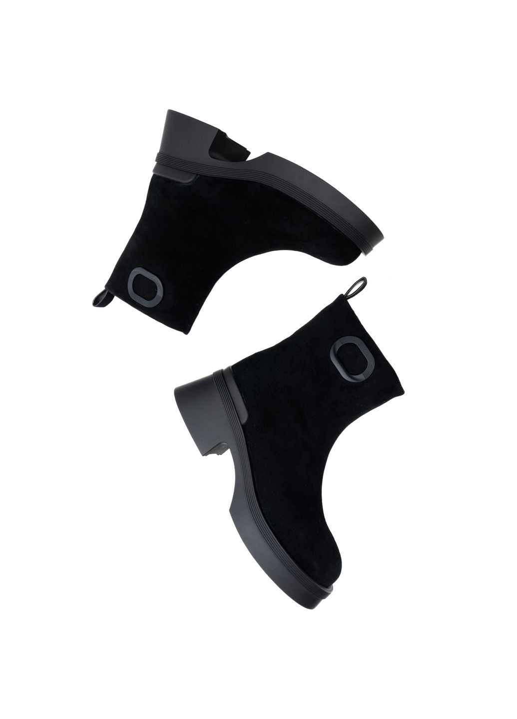 Зимние ботинки 01511 черные ANGELOVERA из натуральной замши