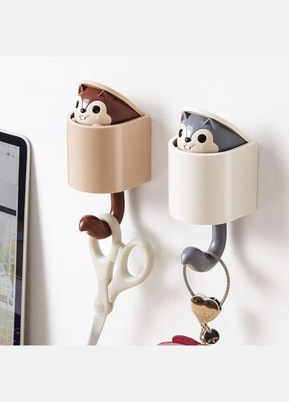 Вішалка-гачок для одягу на стіну в дитячу кімнату Білочка коричневий No Brand (337347216)